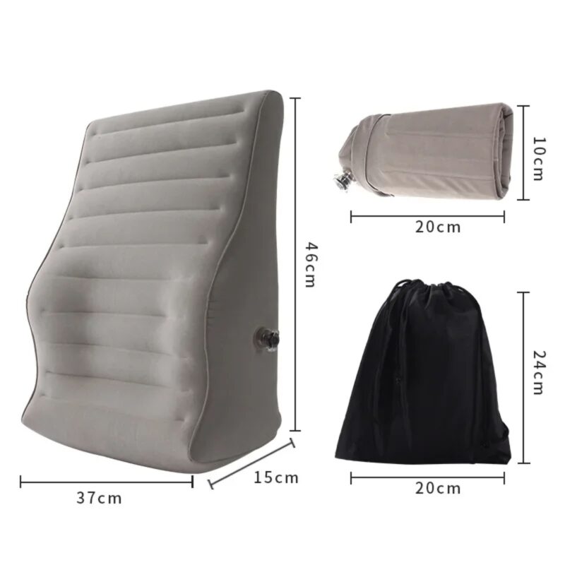 Coussin Gonflable PVC Flocage Support Lombaire Circulation Jambes 46x37cm – Image 6