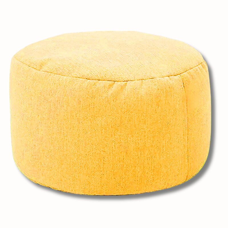 Tabouret repose pied lin rond 30cm diamètre 20cm pouf doux – Image 6