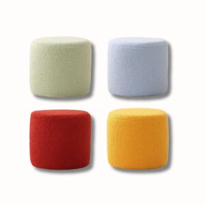 Pouf repose pied velours cube 20x19 cm tabouret stable et confortable
