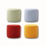 Pouf repose pied velours cube 20x19 cm tabouret stable et confortable