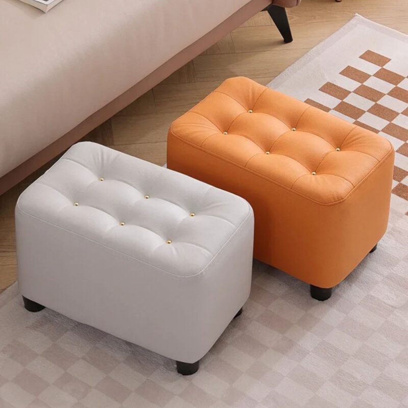 Poufs Empilables Cuir Design - Tabourets Modulaires Antidérapants Salon Moderne – Image 6