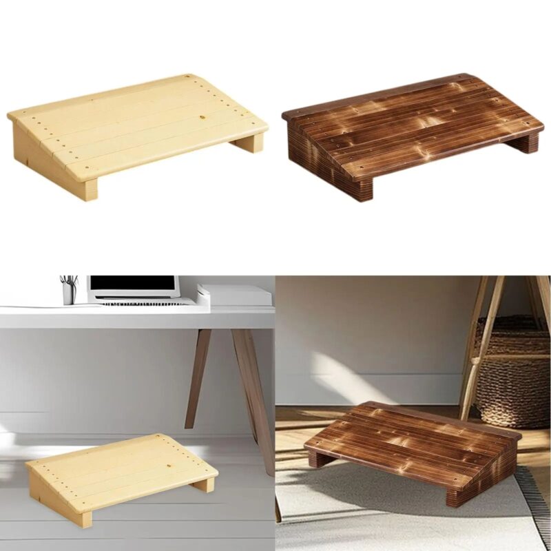 Repose-Pieds Bois Surface Lisse Inclinable Bureau Gaming Salle Bain Adultes – Image 7