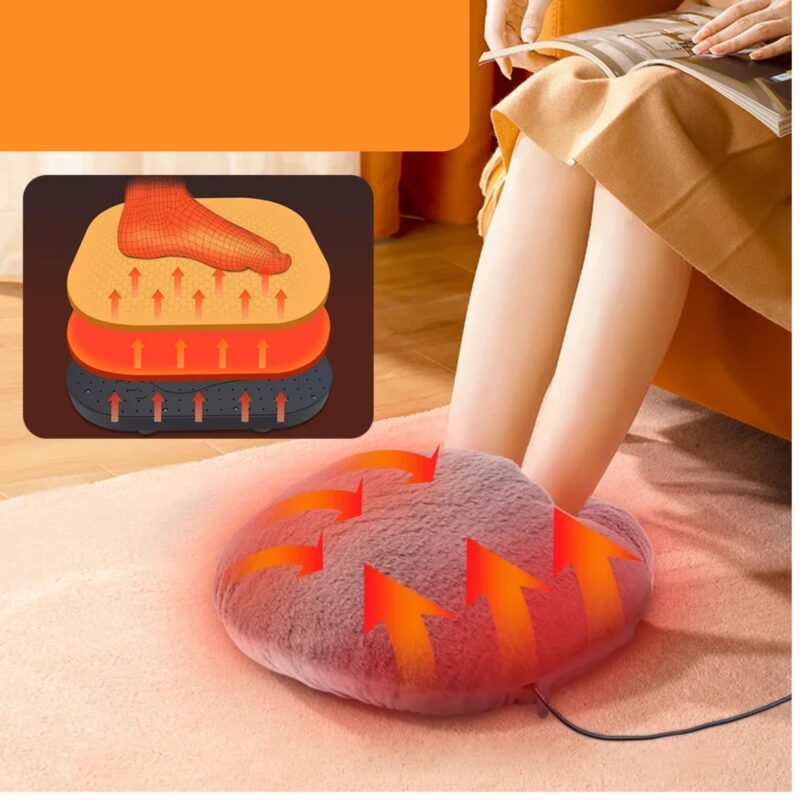 Coussin Chauffant Pieds USB Unisexe Velours Lavable Température Constante – Image 7