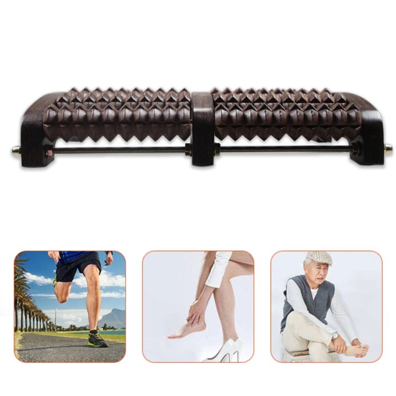 Rouleau Masseur Pieds Bois Acupression Fasciite Plantaire Réflexologie Naturel – Image 8