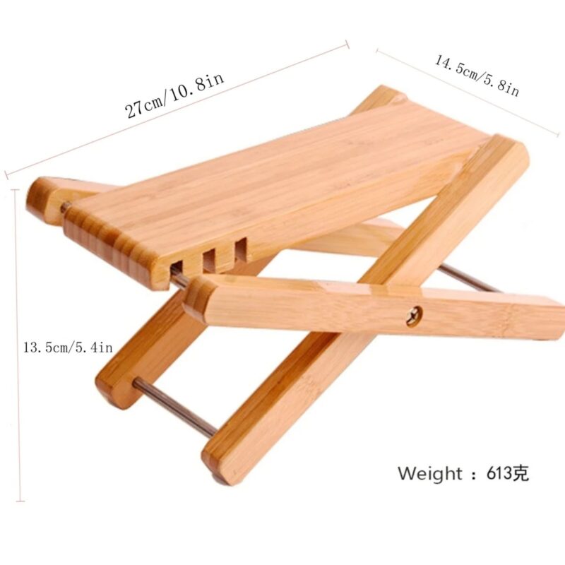 Repose-Pieds Guitare Bois Massif Réglable Miwayer Antidérapant Musical Portable – Image 7