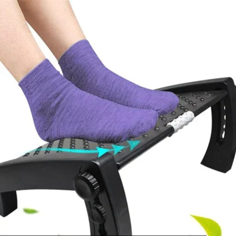 Repose-Pieds Réglable 6 Hauteurs PP Rouleaux Massage Ergonomique Portable – Image 7