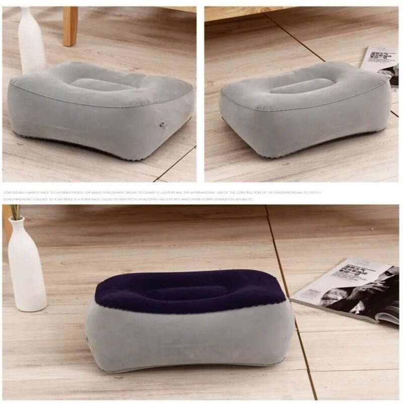 Oreiller repose pied gonflable PVC doux – coussin voyage bureau maison, confort pieds relaxants – Image 8
