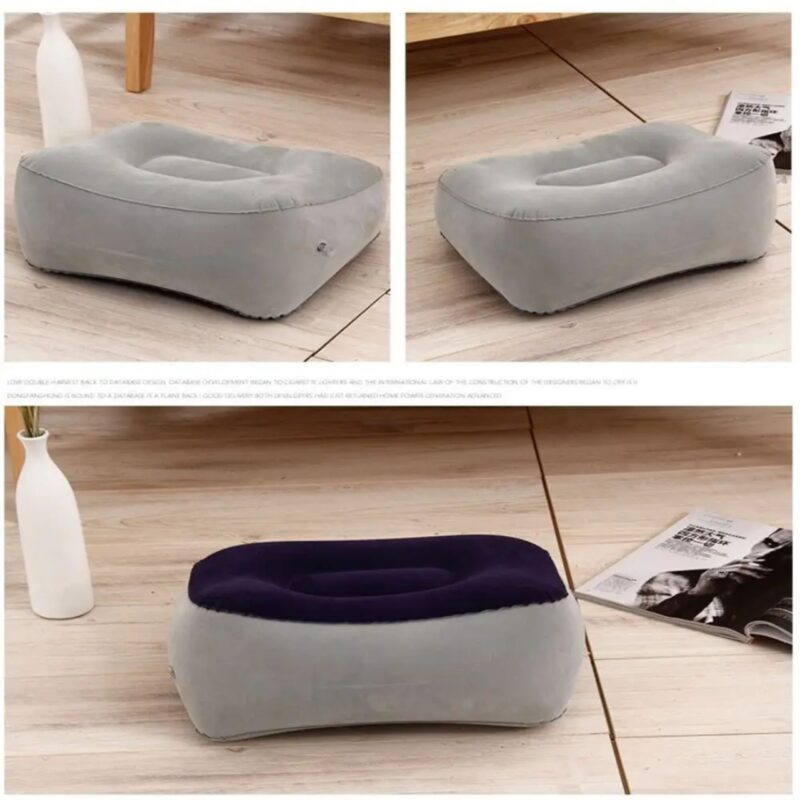 Oreiller repose pied gonflable PVC doux – coussin voyage bureau maison, confort pieds relaxants – Image 8