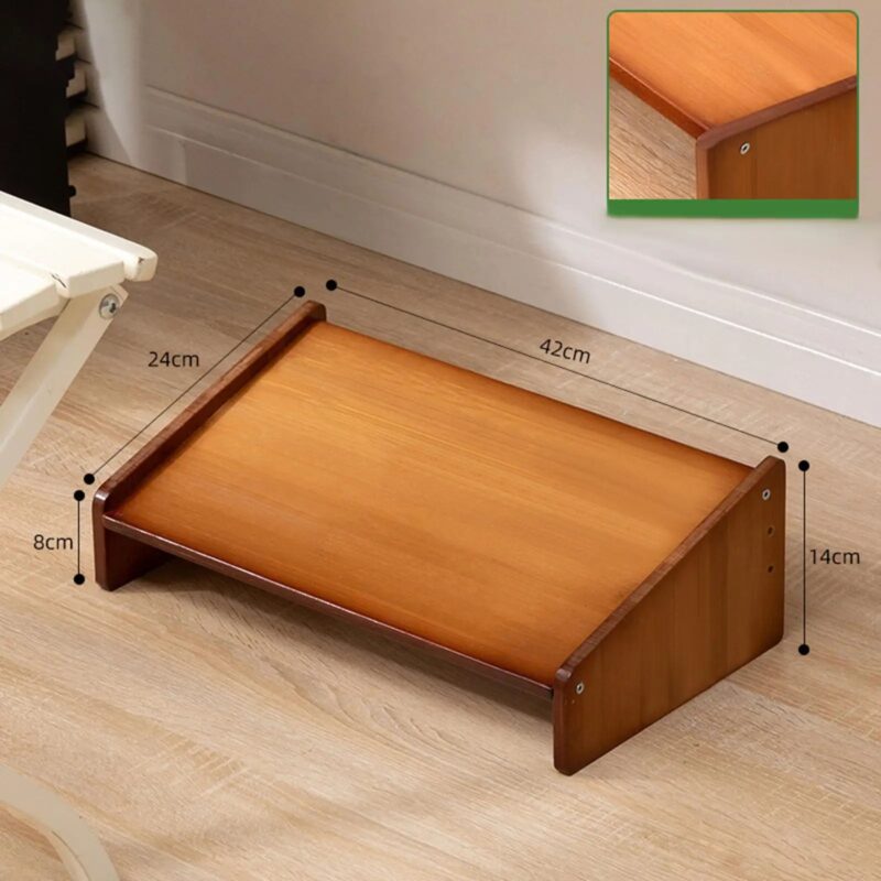 Repose-Pieds Bambou Bureau 3 Hauteurs Angle Ajustable Télétravail Portable – Image 7